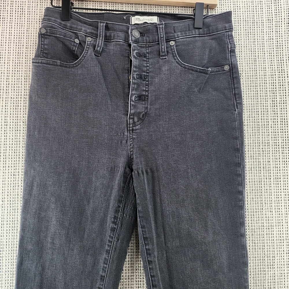 Madewell Jeans Womens 29 Gray Cali Demi Boot High Rise Button Fly Stretch